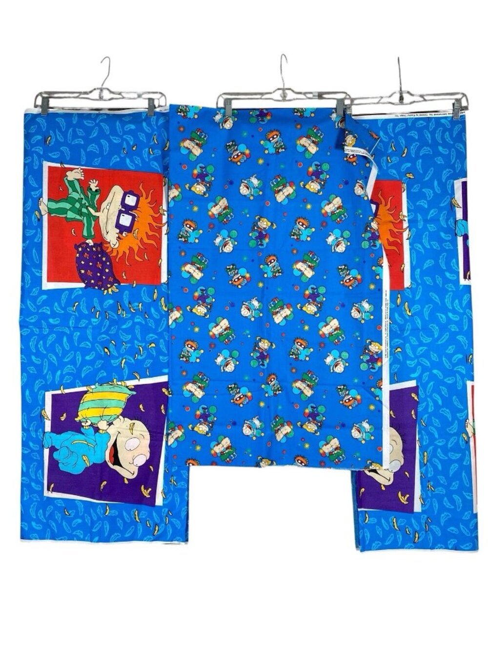 Vintage 90s Rugrats Fabric Panels Crafting Quilting Nickelodeon Chuckie Tommy